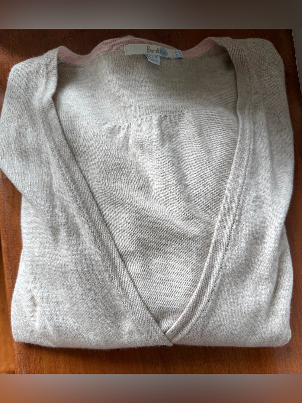 Boden Light Beige Cardigan Knit Sweater US 16 Classic Lightweight